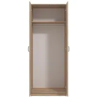 Dmora Roncaro - Armoire 2 portes, 80x205h cm chêne brun, porte-manteaux