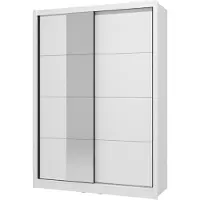 Dmora Carisolo - Grande armoire, 155x216h cm Blanc mat, penderie