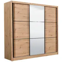 Dmora Marasino - Grand dressing, 242x216h cm, chêne noueux brun, penderie