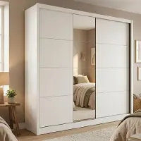 Dmora Pedavena - Grand vestiaire, 251x216h cm blanc mat, penderie