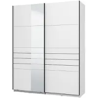Dmora Vialone - Grande armoire, 146x218h cm blanc mat, penderie