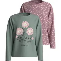 Name it T-Shirt 'NKFVELDA' menthe / vert foncé / violet / blanc