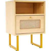 StarTech.com Table de chevet - Table d'appoint à 3 étages avec tiroir - Avec roulettes - Revêtement mélaminé - MDF & acier - Jusqu'à 30 kg - Dimensions 39×29×56,5 cm - Bois naturel