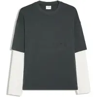 Bershka T-Shirt graphite / blanc