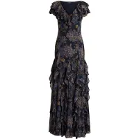 Ralph Lauren Robe de soirée bleu / marine / taupe