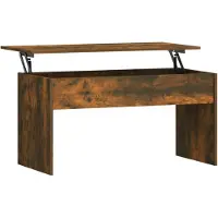 vidaXL Table basse chêne fumé 102x50,5x52,5 cm bois composite