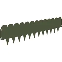 vidaXL Bordure de jardin, 10 pièces, 103 x 25 cm, acier, vert olive