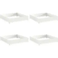 vidaXL Bordure de jardin, lot de 4, 100 x 100 x 20 cm, acier, blanc
