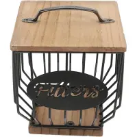 Markenlos Panier de rangement pour capsules de café, avec couvercle en bois et en fer