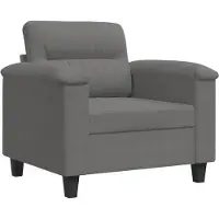 vidaXL Fauteuil gris foncé 60 cm Tissu microfibre