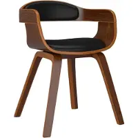 vidaXL Chaise de salle à manger noire bois courbé et similicuir