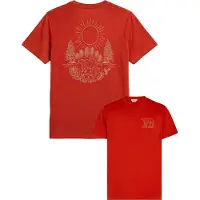 Icebreaker - T-shirt en laine de mérinos - M Merino 150 Tech Lite SS Tee Forest Footsteps Agate pour Homme en Laine - Taille L - Rouge