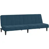 vidaXL Canapé-lit à 2 places Bleu Velours