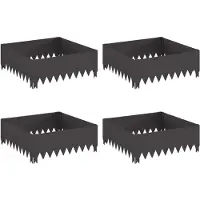 vidaXL Bordure de jardin, 4 pièces, 60 x 60 x 20 cm, acier, noir