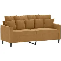 vidaXL Canapé à 2 places Marron 140 cm Velours