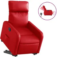 vidaXL Fauteuil relax releveur électrique rouge similicuir