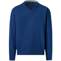 Hackett London pour homme. HM7000245 Pull en laine mérinos et cachemire, bleu moyen (L), Casuel, Classique, Manche longue