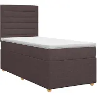 vidaXL Lit boxspring avec matelas brun foncé 90 x 200 cm Tissu