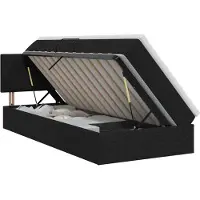 vidaXL Lit avec rangement et matelas Noir 100 x 200 cm Velours