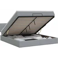 Syfax Banc coffre Ottoman avec matelas, couleur gris clair, 180 x 200 cm, revêtement en tissu