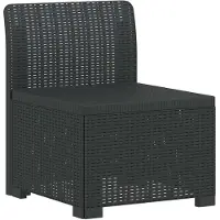 vidaXL Canapé de jardin pour 1 personne, imitation rotin, plastique PP, anthracite