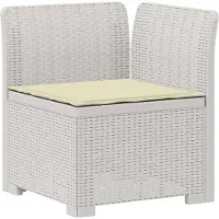 vidaXL : Canapé de jardin pour 5 personnes avec coussins, imitation rotin, plastique PP, blanc