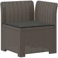 vidaXL : Canapé de jardin pour 5 personnes avec coussins, imitation rotin, plastique PP, gris clair