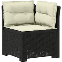 vidaXL : Canapé de jardin pour 1 personne avec coussins, imitation rotin, plastique PP, anthracite