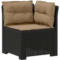 vidaXL : Canapé de jardin pour 1 personne avec coussins, imitation rotin, plastique PP, anthracite