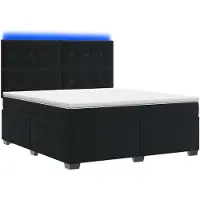vidaXL Lit boxspring avec matelas noir 160 x 200 cm velours