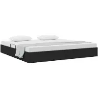 vidaXL Coffre de lit avec espace de rangement, noir, 200 x 200 cm, revêtement en tissu