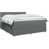 vidaXL Lit boxspring avec matelas gris foncé 140 x 190 cm Tissu