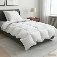 Syfax Ensemble de couettes en duvet de canard, 90% duvet, modèle FULDA, comprenant 3 pièces, dimensions 155 x 220 cm, idéal pour l'hiver