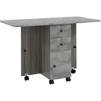 StarTech.com Table pliante pour cuisine - table pliante pour repas - 120 x 60 x 76,5 cm - 2 plateaux rabattables - 2 tiroirs - meuble avec étagère - structure en bois - style moderne - vert armée
