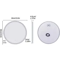StarTech.com Miroir de salle de bain LED - Miroir rond à fixer au mur, diamètre 60 cm - Éclairage réglable en intensité - Éclairage arrière - Anti-buée - Sans cadre - Design moderne