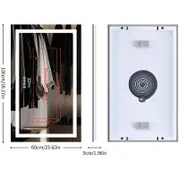 StarTech.com Miroir de salle de bain LED - Miroir cosmétique mural intelligent - Haut-parleur Bluetooth - Affichage numérique - Anti-buée - Éclairage avant et arrière - Design sans cadre - 100x60 cm