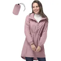 Unyqoos Veste de pluie Famanu pour femmes, imperméable, respirante, légère, rose, taille XL