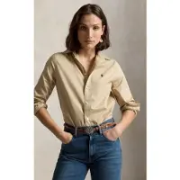 Ralph Lauren pour femme. 211A92177016 Chemise en sergé de coton Classic Fit beige (XS), Casuel, Classique, Manche longue
