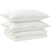 vidaXL : Ensemble housse de couette et taies d'oreiller (3 pièces), 220x240 cm, collection été, 140 GSM, en laine