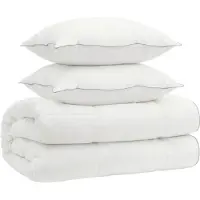 vidaXL : Ensemble couette et taies d'oreiller, 3 pièces, 135x220 cm, laine, pour toutes saisons