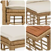 vidaXL Ensemble de canapé de jardin , 9 pièces, en résine tressée naturelle et crème