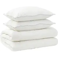 vidaXL : Ensemble couette et taies d'oreiller, 3 pièces, 155x220 cm, laine, pour toutes saisons