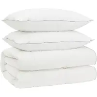 vidaXL Ensemble de couettes en duvet de canard, 90% duvet, modèle FULDA, 3 pièces, 240 x 260 cm, blanc