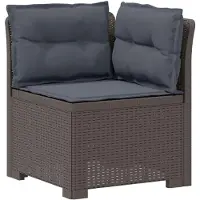 vidaXL : Canapé de jardin pour 1 personne avec coussins, imitation rotin, plastique PP, gris clair
