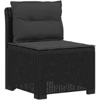 vidaXL : Canapé de jardin pour 2 personnes avec coussins, imitation rotin, plastique PP, anthracite