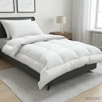Syfax Couvre-lit et taies d'oreiller, ensemble de 3 pièces, 140x220 cm, hiver, laine, 450 GSM