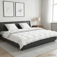Syfax Couverture de lit et taies d'oreiller, ensemble de 3 pièces, 200x200 cm, laine pour toutes saisons