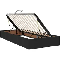 vidaXL Coffre de lit avec espace de rangement, noir, 100 x 200 cm, revêtement en tissu