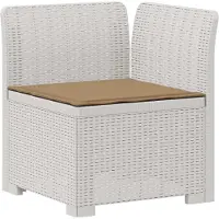 vidaXL : Canapé de jardin pour 6 personnes avec coussins, imitation rotin, plastique PP, blanc