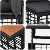 vidaXL Ensemble de canapés de jardin , 14 pièces, noir et gris foncé, en polyrotin